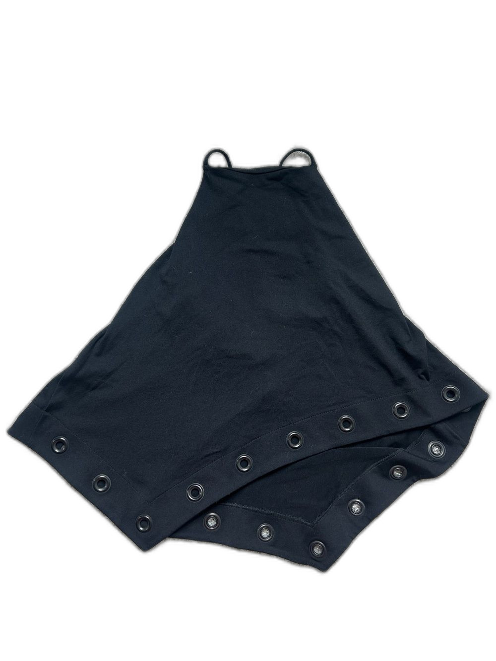 Susana Monaco Black Halter Knit Top Grommet Detail Stretch Tank XS